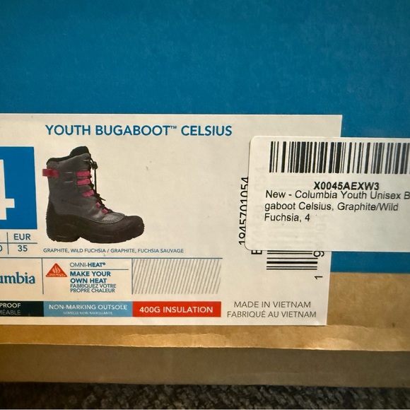 Columbia Youth Bugaboot Celsius in Graphite and Fuchsia - Picture 1 of 4